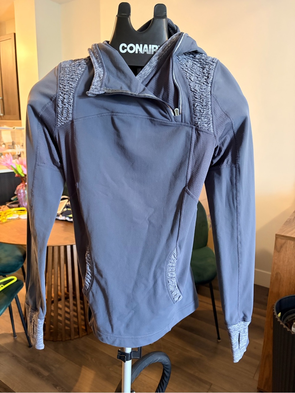lululemon athletica Slate Gray Hooded Pullover with asymmetrical zip